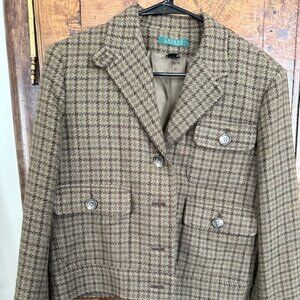 Lauren Ralph Lauren Houndstooth Wool-Blend Blazer